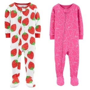 NEW NWT 2 Carter's cotton footies 24 months